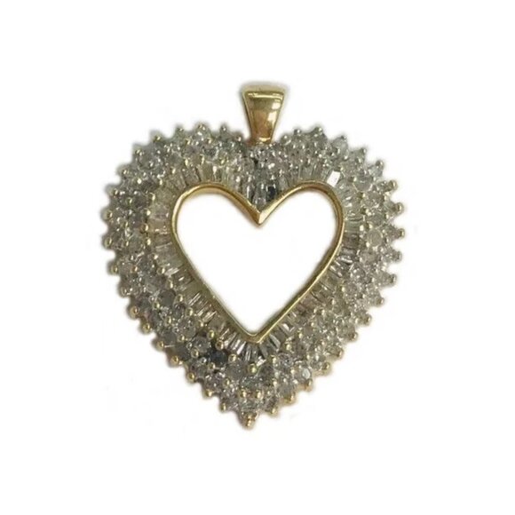 (I-1389-325) gold Diamond heart pendant - Picture 1 of 1
